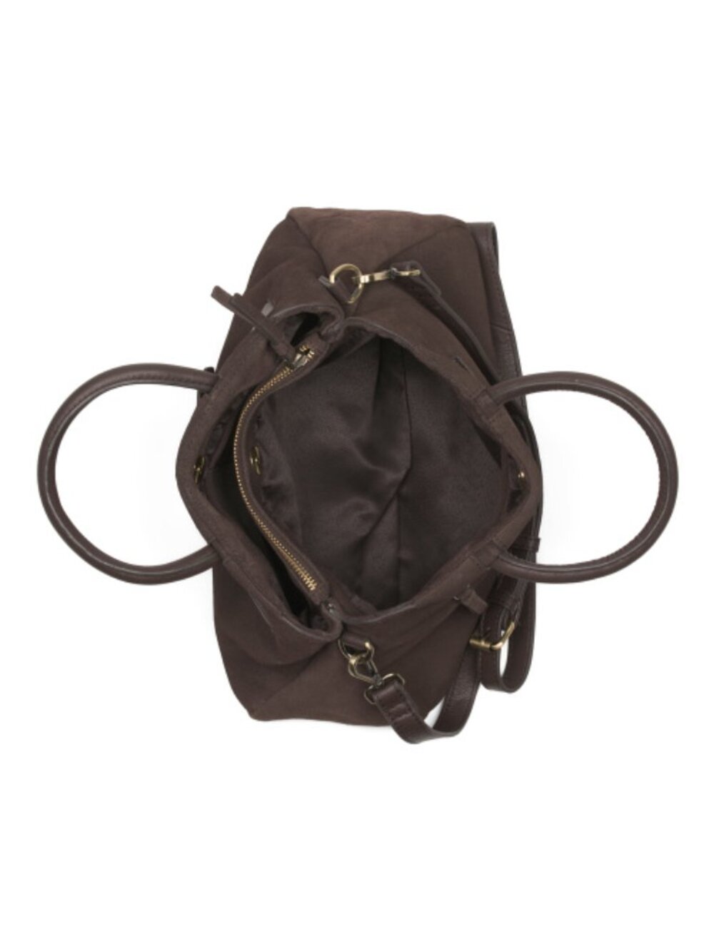 MADE IN INDIA Suede Satchel With Buckle On Front - Picture 2 of 4